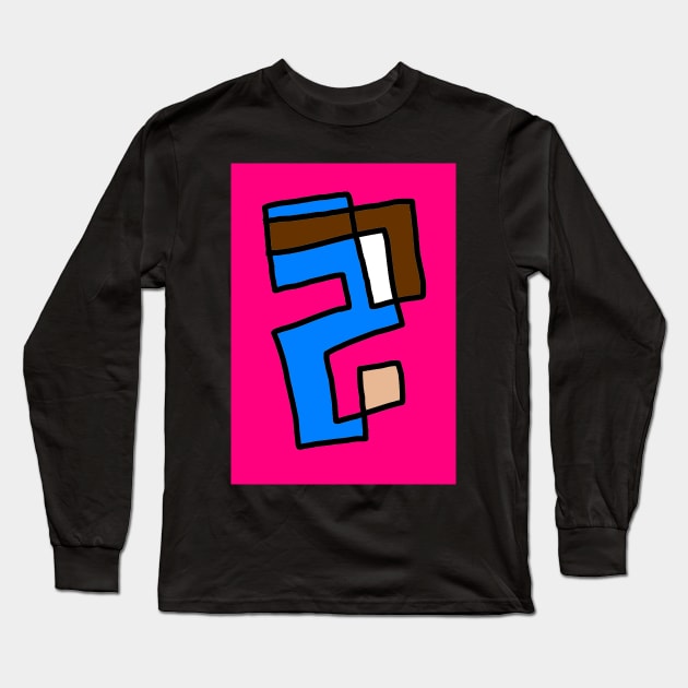 Abstract Modern Art Shape in the Style of Mondrian Long Sleeve T-Shirt by Gizi Zuckermann Art